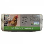 Ovo Vermelho Caipira Selnio e Vitamina e Orgnico Tipo Grande Fazenda da Toca Estojo 10 Unidades