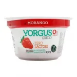 Iogurte Grego Yorgus Zero Lactose Morango Embalagem 130g