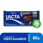 Chocolate Meio Amargo 40% Cacau Amaro Lacta 80g