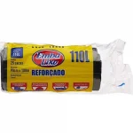 Saco de Lixo Reforado Boca Larga 110l Rolo Embalixo com 25un